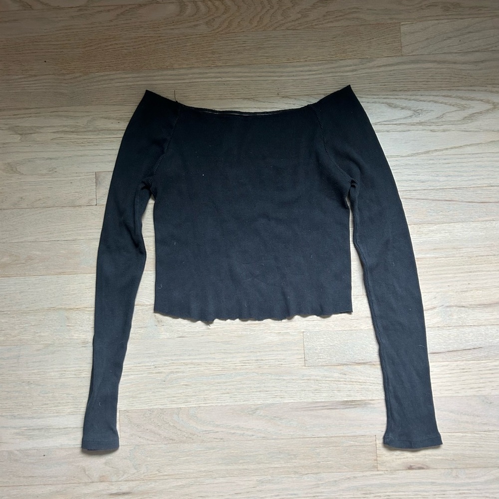 Brandy Melville Black Ribbed Top
